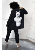 Cat loose jacket black MCO100